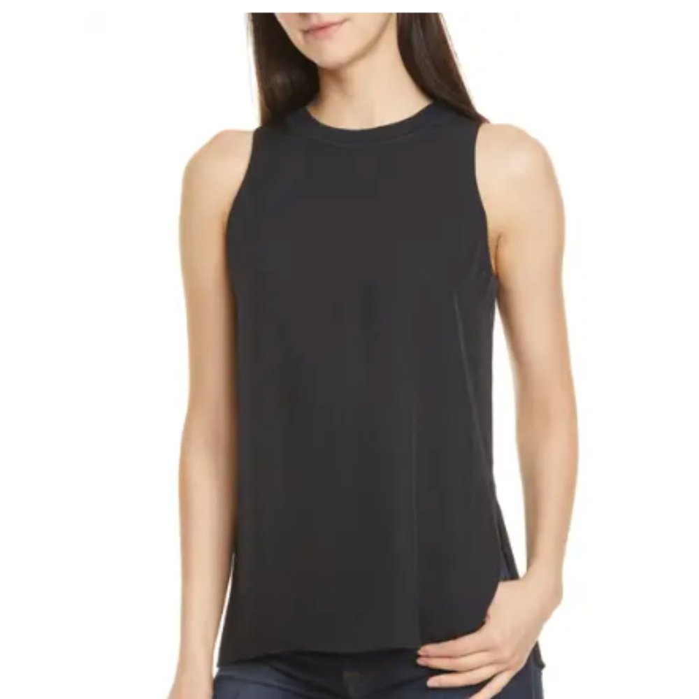 Vince Crew Neck Tank Top (Shell/Blouse) in Black